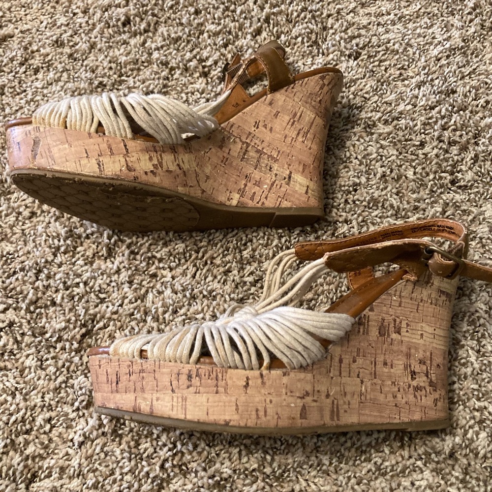 Candies Wedge Cork String Sandals